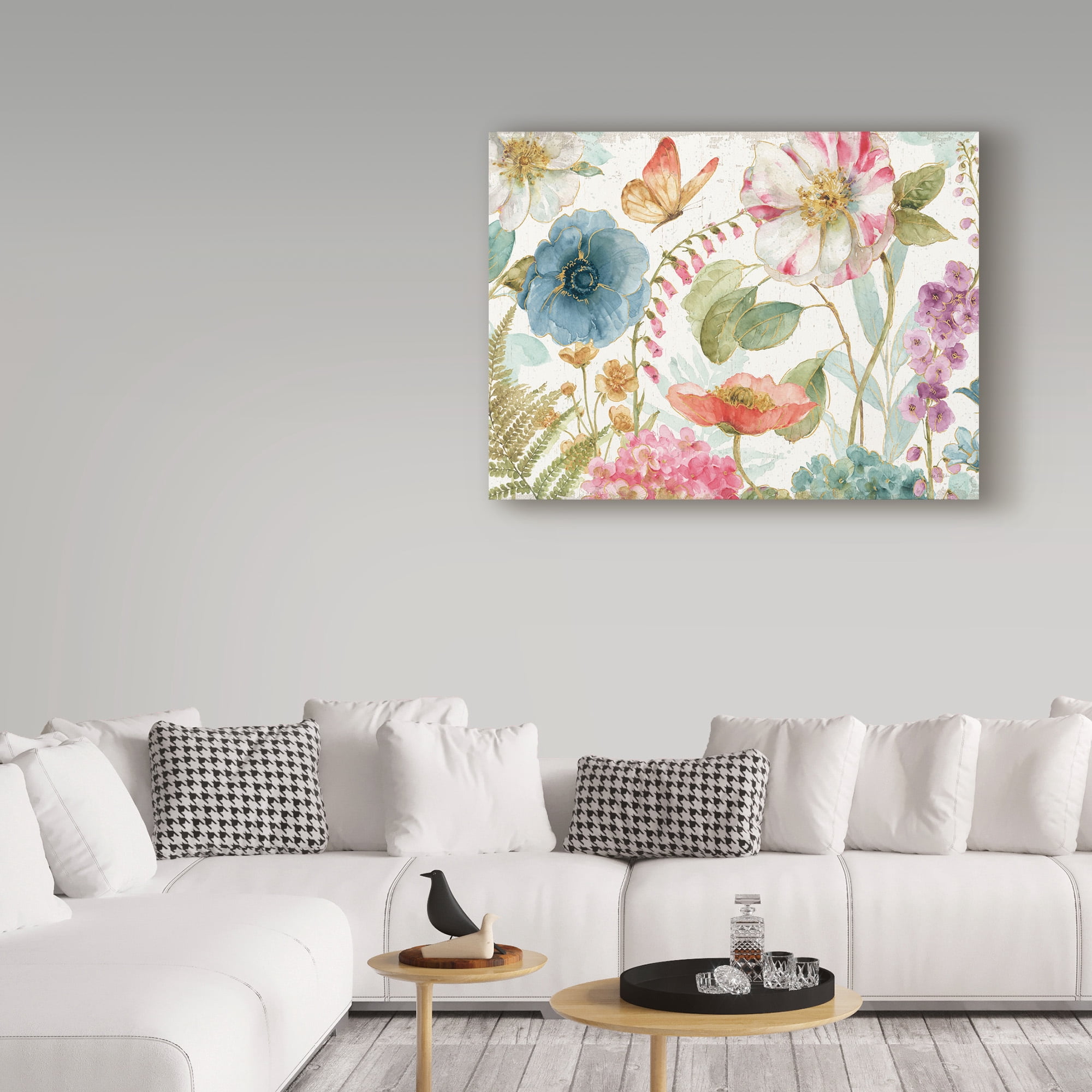 Trademark Fine Art 'Rainbow Seeds Flowers I Wood Crop' Canvas Art by Lisa Audit