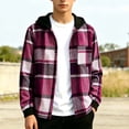 thumbnail image 6 of yillto Boys Plaid Jackets Flannel Hoodies Fall Fashion Long Sleeve Zip up Jacket Coat for Kids 5-15 Years, 6 of 7