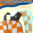thumbnail image 5 of Orange and White Wavy Checkered Pattern 17" School Backpacks for Teens,Waterproof Oxford Fabric,S-Shape Padded Straps for School,Travel,Hiking,Camping, 5 of 6