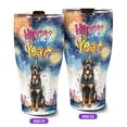 thumbnail image 2 of Happy New Year with Rottweiler Fireworks Holiday Xmas Winter 2025 30oz Stainless Steel Tumbler Insulated Cup with Lid Rottie Dog Lover Gifts Idea - 00025, 2 of 5