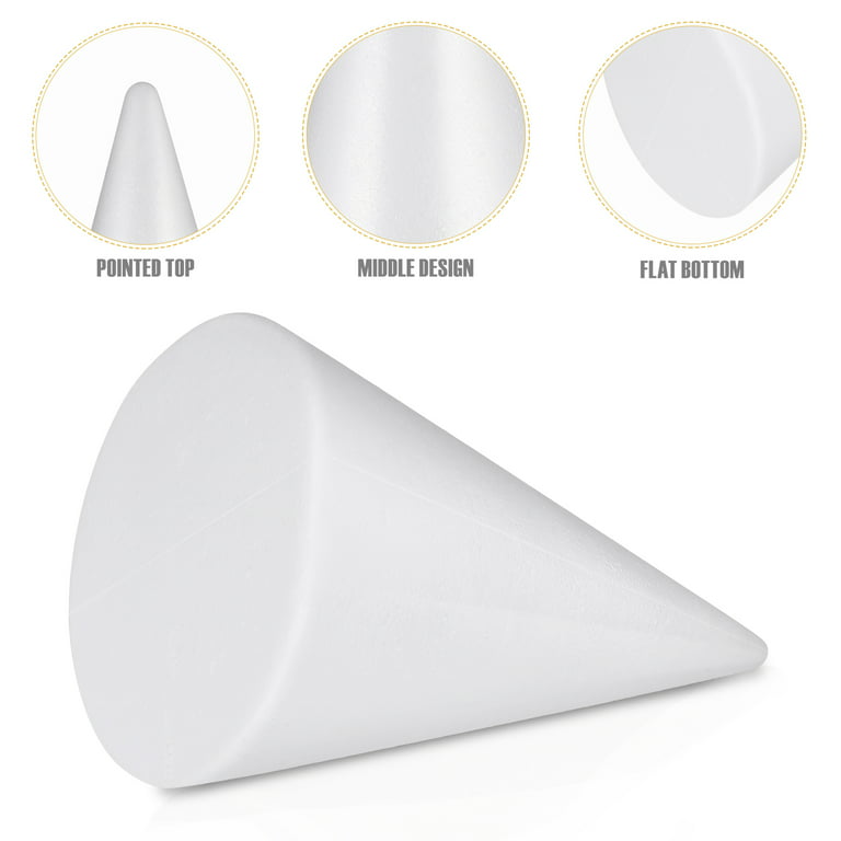 Amosfun White Foam Cones Arts and Crafts Cone Shaped Foams Craft