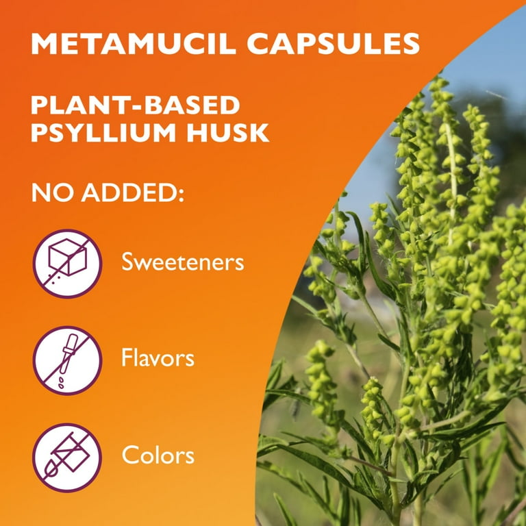 Metamucil Fiber Supplement, 3-in-1 Fiber, Psyllium Husk