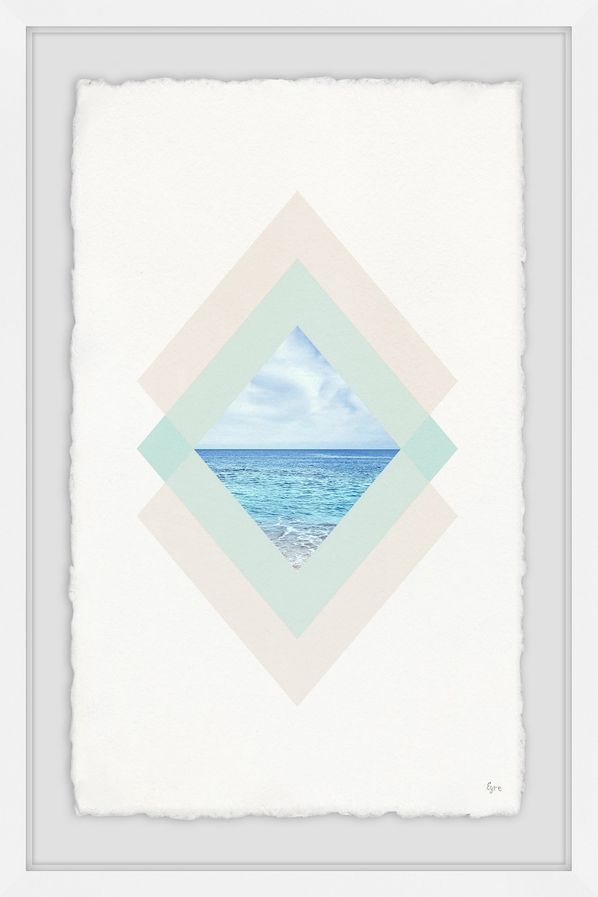 Diamond of Sea Framed Painting Print