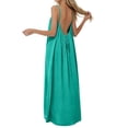 thumbnail image 7 of BOOMNY Women's Backless Cami Dress Spaghetti Strap Cami Lounge House Dresses Flowy Beach Summer Maxi Sundress, 7 of 7