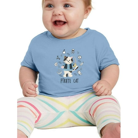 

Cute Pirate Cat T-Shirt Infant -Image by Shutterstock 6 Months