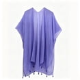 thumbnail image 5 of Hilenly Fringe Kimono Beach Cover Ups for Women Long Cardigan Cover Up with Tassel Swimsuit Coverup, 5 of 8