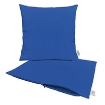 RSH Decor: Sunbrella Pillow Covers Set of 2 | 20" x 20" Square Covers | Weather-Resistant Sunbrella Fabric | Canvas True Blue