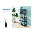 thumbnail image 2 of J&V TEXTILES Foldable Storage Shelf with Wheels - Metal Collapsible Shelving Unit Display, Rolling Cart for Books Kitchen Storage Shelves, Pantry & Closet Organizer, Office Room Decor 5-Tier, 2 of 8