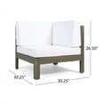 thumbnail image 6 of Frankie Outdoor 8 Seater Acacia Wood Sofa and Club Chair Set, Gray and White, 6 of 11