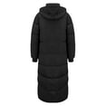 thumbnail image 5 of Mifelio Womens Winter Coats Women's Thickened and Warm Extra Long Knee Length Hooded Cotton Jacket Coats for Women Black L, 5 of 7