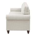 thumbnail image 4 of Oadeer Home 78" Round Modern Classic Linen Blend Fabric Arm Sofa in Beige, 4 of 10