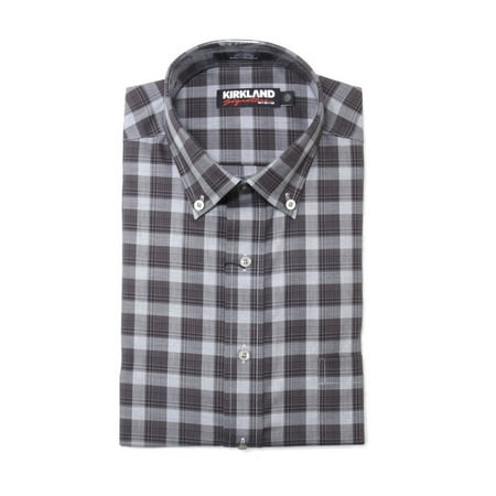 Costco Companies Inc. Kirkland Signature Mens Size Large L/S Non-Iron Button Down Dress Shirt, Brown