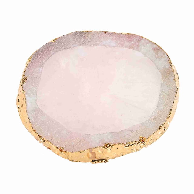 Paleta de resina para decoración de uñas, plato de colores para pintar y dibujar, borde dorado, herramienta de manicura para uñas DIY, color rosa