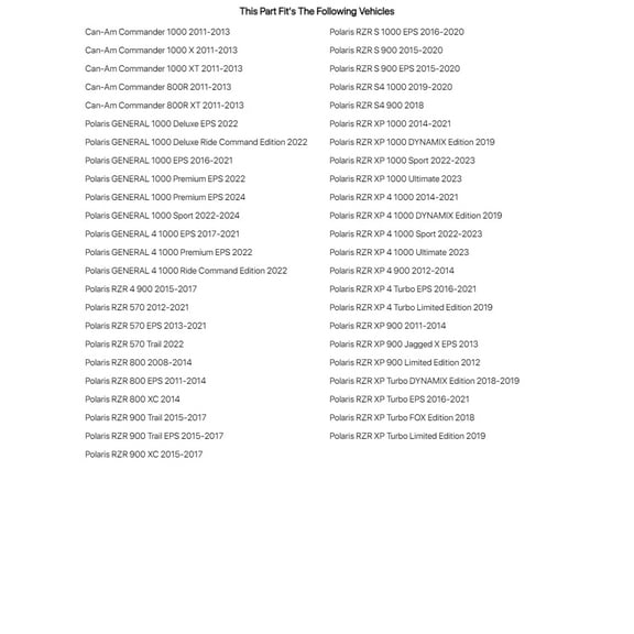 Tusk Steering Rack Boot Kit for Polaris General 4 1000 EPS 2017-2021