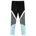 thumbnail image 3 of YIZYIF Girls Color Contrast Sports Leggings Dance Exercise Training Tights Yoga Jogging Pants Light Blue 12, 3 of 5
