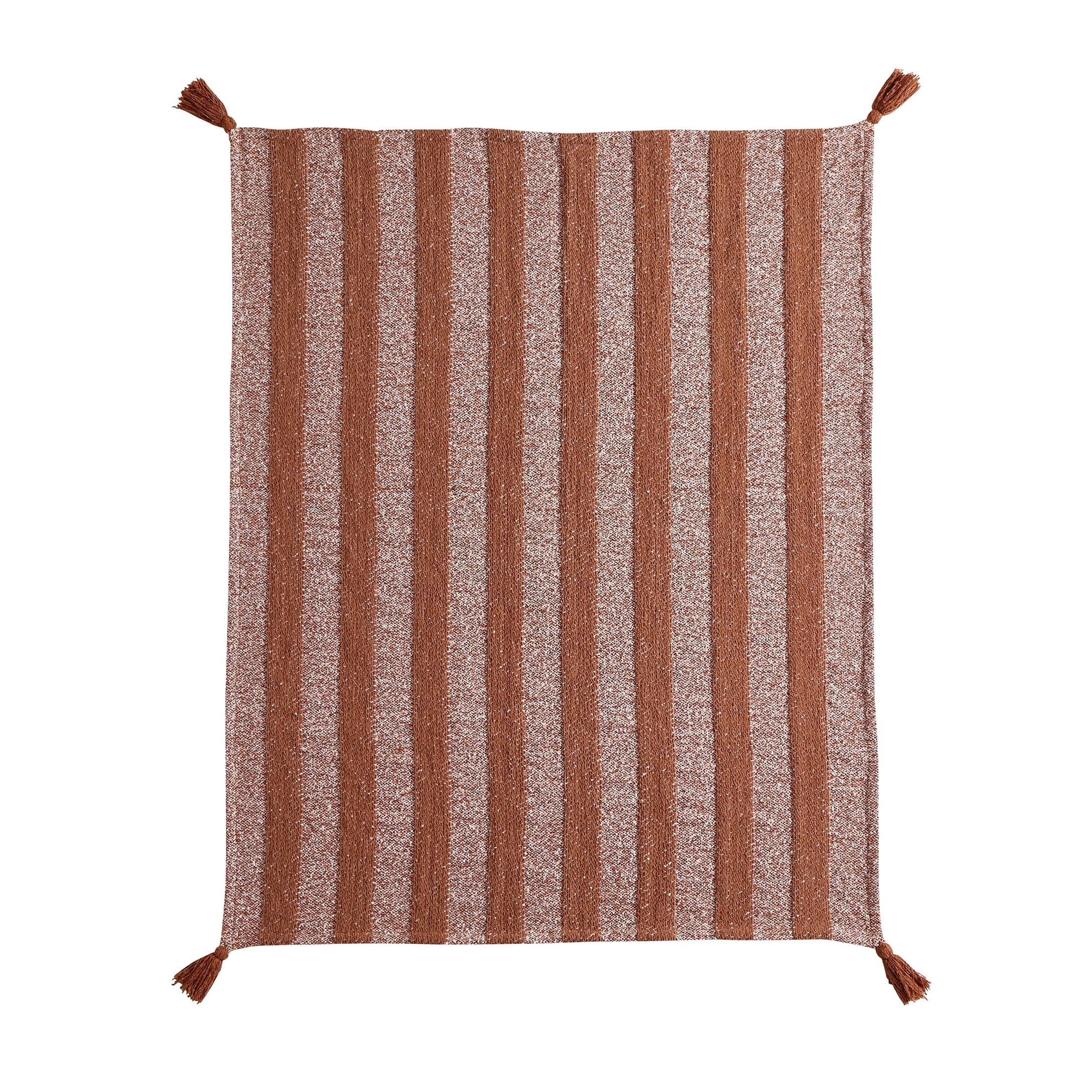 Beautiful Terracotta Chenille Striped Throw by Drew Barrymore, 50" x 60"