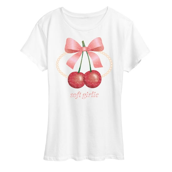 Instant Message - Soft Girlie Cherries - Women's Short Sleeve Graphic T-shirt