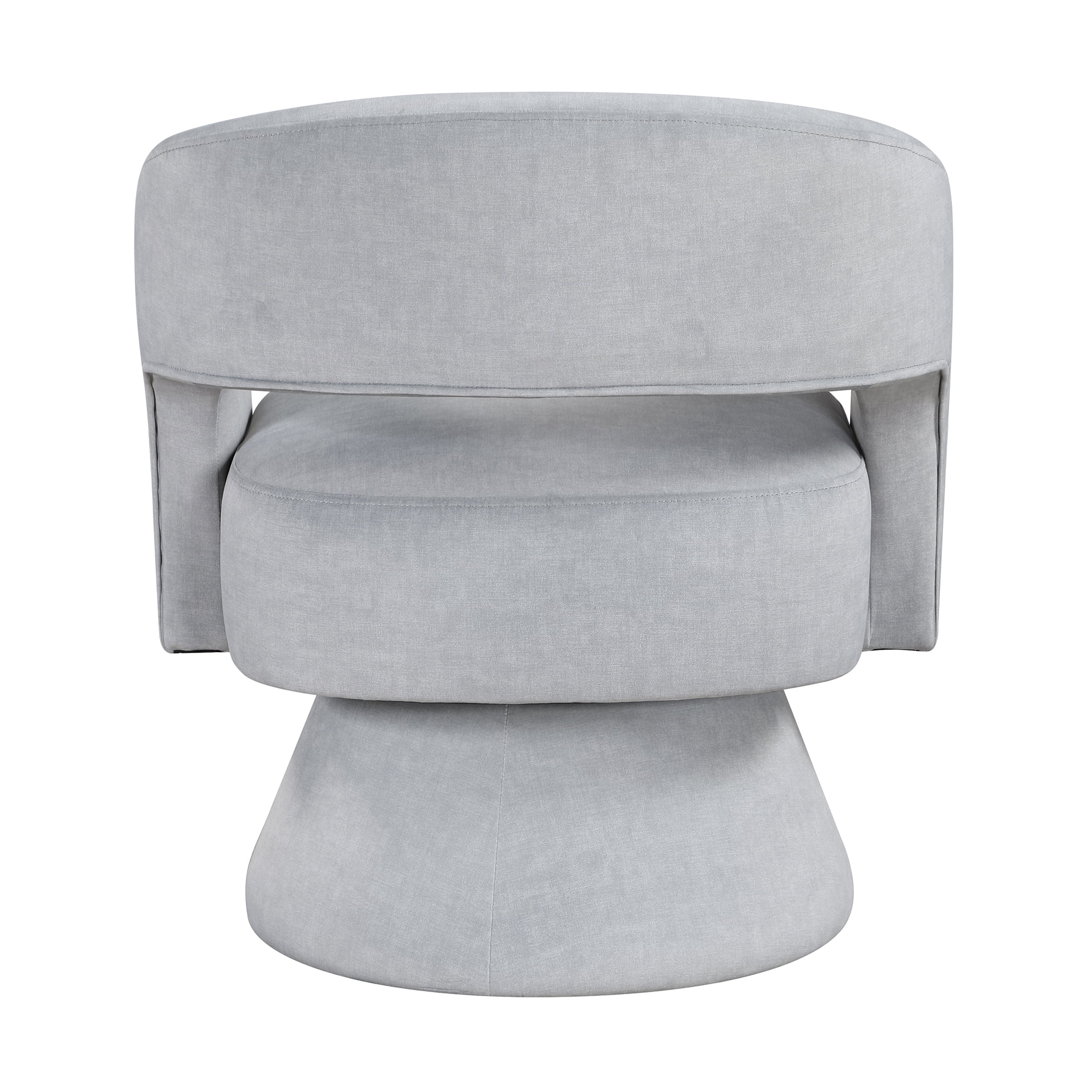 OakvillePark Alderwyn Velvet Swivel Chair with Round Base, Gray