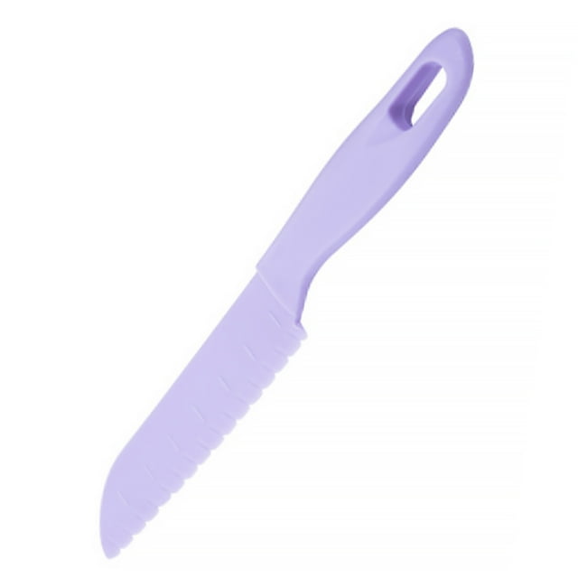 Bearachild Juegos de cocina para niños Utensilios de cocina reales Utensilios de cocina para niños Pan Lechuga Bordes dentados Platos Mangos ergonómicos Mostrada morado claro Bearachild HA059690-09B