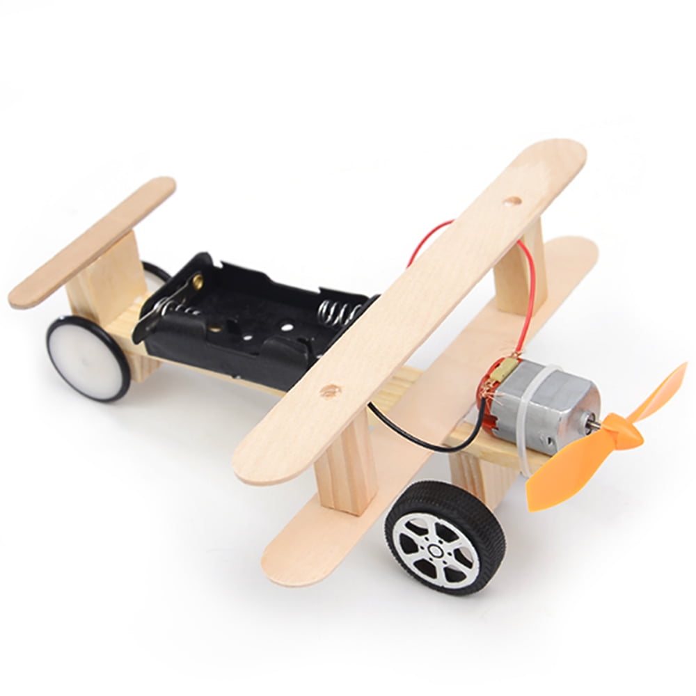 Diy Wind Power Glide Plane Model Kit Wood Kids Physical  Experiments Toy Set LJ7 