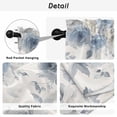thumbnail image 5 of Blue White Floral Tier Curtains, Botanical Garden Flowers Leaves Light Filtering Kitchen Curtains, 2Pcs Rod Pocket Half Window Treatments Panels for Sink Cafe Cabinet Camper 27.5x24 Inches, 5 of 9