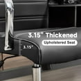 thumbnail image 2 of Office Desk Chair Leather, Conference Room Chairs with Wheels, Modern Executive Office Chairs Adjustable Height, Ergonomic Swivel Rolling Ribbed Computer Chair(Black), 2 of 7