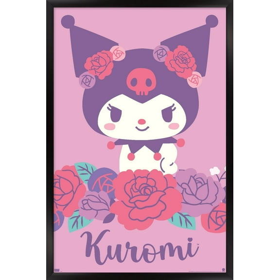 Hello Kitty and Friends: 24 Flowers - Kuromi Wall Poster, 14.725" x 22.375" Framed