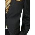 thumbnail image 5 of Giorgio Napoli Men's Two Button Jacket Flat Front Pants Black Suit Black, 5 of 6