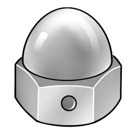 

ZoroSelect 3/8 -24 18-8 Stainless Steel Plain Finish Self-Locking Acorn Nuts 5 pk.
