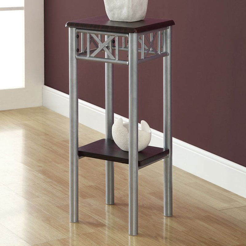Monarch Accent Table Cappuccino / Silver Metal