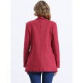 thumbnail image 3 of DARING DIVA Women's Faux Suede Lapel Collar One Button Dressy Suit Jacket S Red, 3 of 6