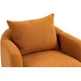 thumbnail image 4 of Tabaray Modern Accent Chair, Round Comfy Armchair, with Pillow, Wood Legs, Teddy Boucle Upholstered Side Chair for Living Room, Bedroom, Club, Hotel, Office, Waiting Room, Orange, 4 of 17