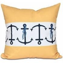 Simply Daisy 16" x 16" Anchor Stripe Print Pillow, Yellow