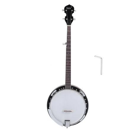 Five String Banjo Round Size Mahogany Resonator Stringed Musical Instrument