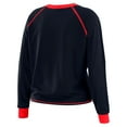 thumbnail image 3 of Women's WEAR by Erin Andrews Navy/Red Houston Texans Tie-Front Long Sleeve Top, 3 of 4