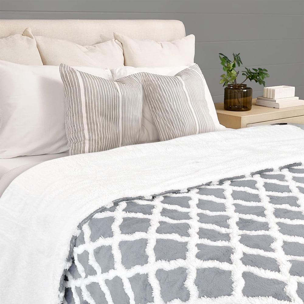 kibhous Heated BlanketThrown 50''X60''-with 6 Heating Levels , 8-Hour Selectable Auto Shut-Off (Gray)