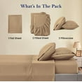 thumbnail image 4 of Split King 5 Piece Sheet Set - Breathable & Cooling, Luxury Sheets, 500 TC Egyptian Cotton Sheets, 100% Cotton Split King Sheet Set, 16-18" Inch Deep Pocket, Split King Size Taupe Solid, 4 of 5