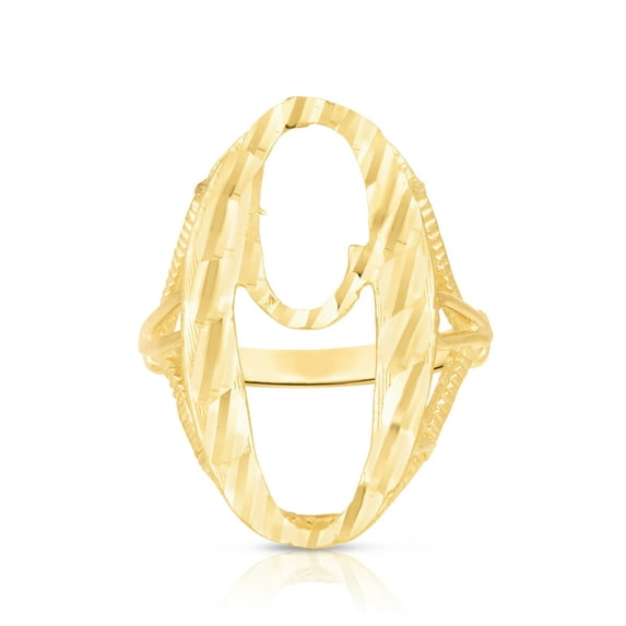 Floreo 10k Yellow Gold Personalized Letter Extra Large Cursive Initial Ring