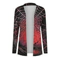 thumbnail image 6 of SOOMLON Halloween Clothes for Women Cardigans Open-Front Long Sleeve Shirts for Women Hoodless Halloween Ghost Print Casual Shirt Jacket Cardigans Wine S, 6 of 7
