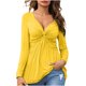 thumbnail image 1 of Primavera mujer moda cuello en V manga larga Color sólido Sexy Casual camisetas Fridja  czfsfas5452, 1 of 1