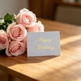 thumbnail image 5 of TOPRenddon Birthday Greeting Card, Folded Half Flower Hot Stamping Design, Premium White Paper Blank Note Card, Birthday Wishes Gift Card for Friends Family., 5 of 6