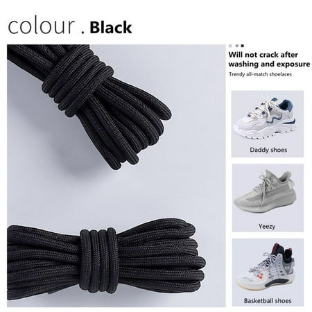 

1 Pair New Round Shoe laces for Sneakers Yezy 350 Original Shoelaces for Shoes Polyester Solid Off White Laces Sport Shoestrings