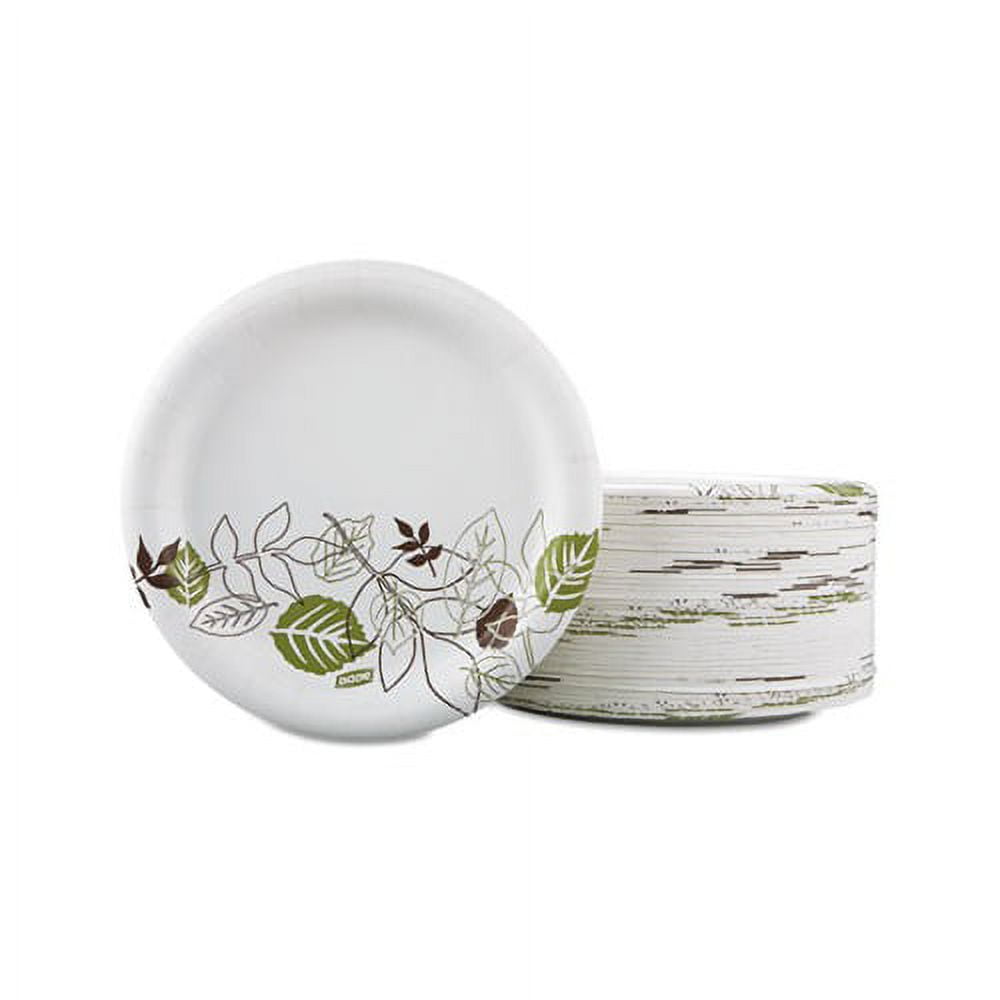 Pathways Soak-Proof Shield Mediumweight Paper Plates 6 7/8", Grn/Burg, 125/Pk