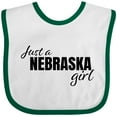 thumbnail image 3 of Inktastic Just a Nebraska Girl Born and Raised Girls Baby Bib, 3 of 4
