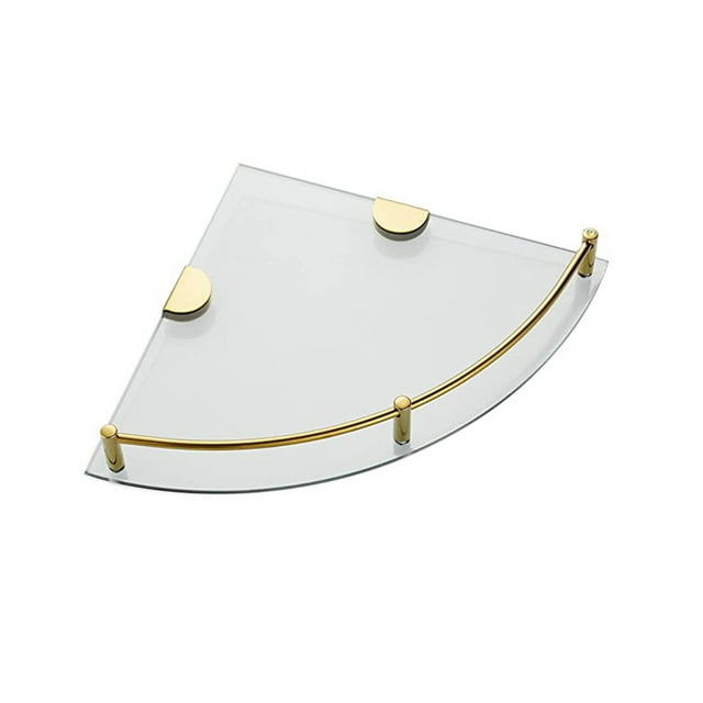 Estantes de BañO, Estante de Esquina de Vidrio para BañO Montado en la Pared, Estante de Vidrio Templado para Almacenar Gel de Ducha/JabóN -B