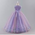 thumbnail image 2 of IBTOM CASTLE Flower Girl Sparkly Sequins Shiny Butterfly Formal Wedding Tulle Dress Junior Pageant First Communion Easter Princess Party Birthday Ball Gown 3-4T Rainbow Purple, 2 of 7