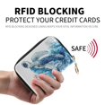 thumbnail image 2 of PU Leather Zipper Card Case Credit Card Holder Small Wallets Blue Sea Turtle Pattern, 2 of 7