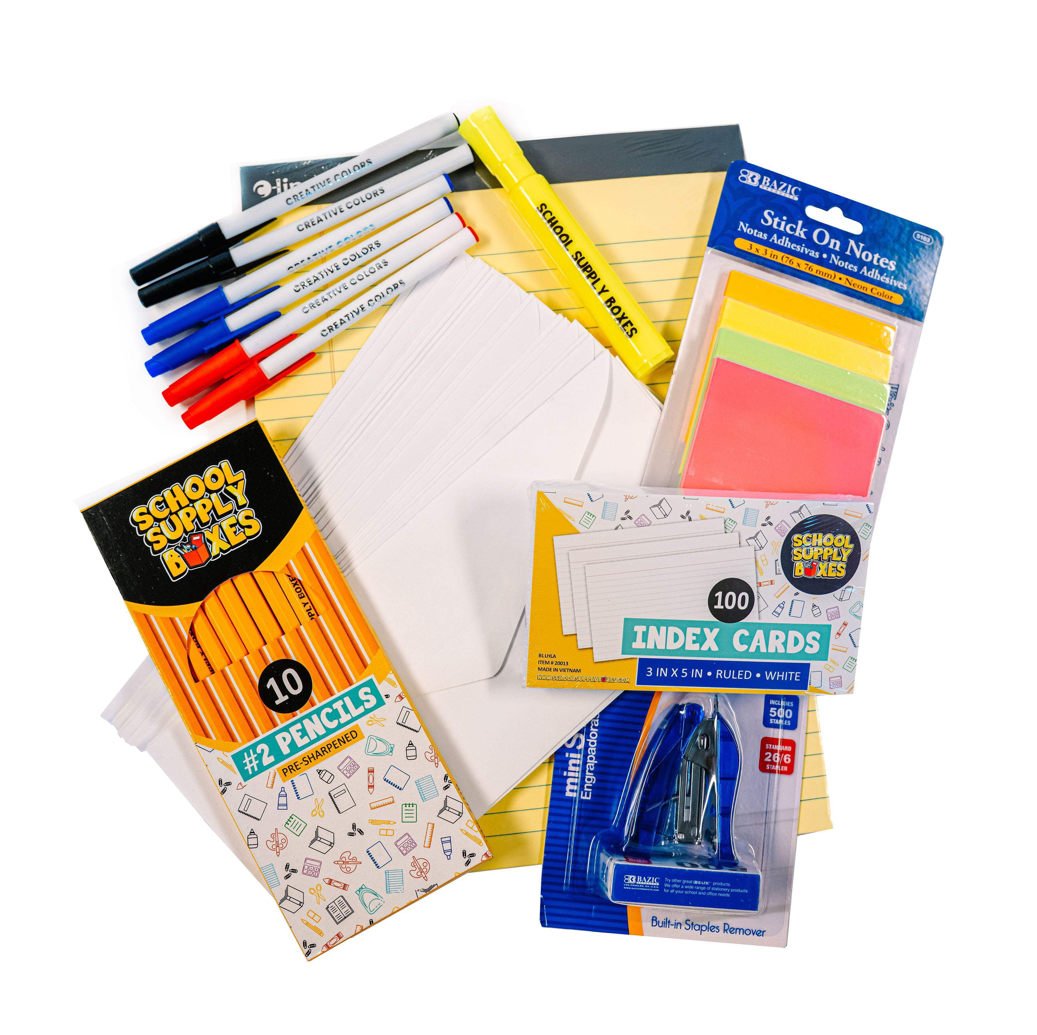 School Supply Boxes | Office Essentials Kit | Writing, Filing & Organization Supplies for Home, School, or Office