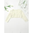 thumbnail image 5 of iiniim Kids Girls Open Front Beaded Wedding Flower Girls Shurg Bolero Cardigan Long Sleeve Princess, 5 of 7