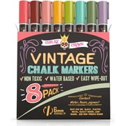 Chalky Crown - Liquid Chalk Markers for Signs, Windows, Blackboard, Glass - Reversible Tip (8 Pack, 6mm)